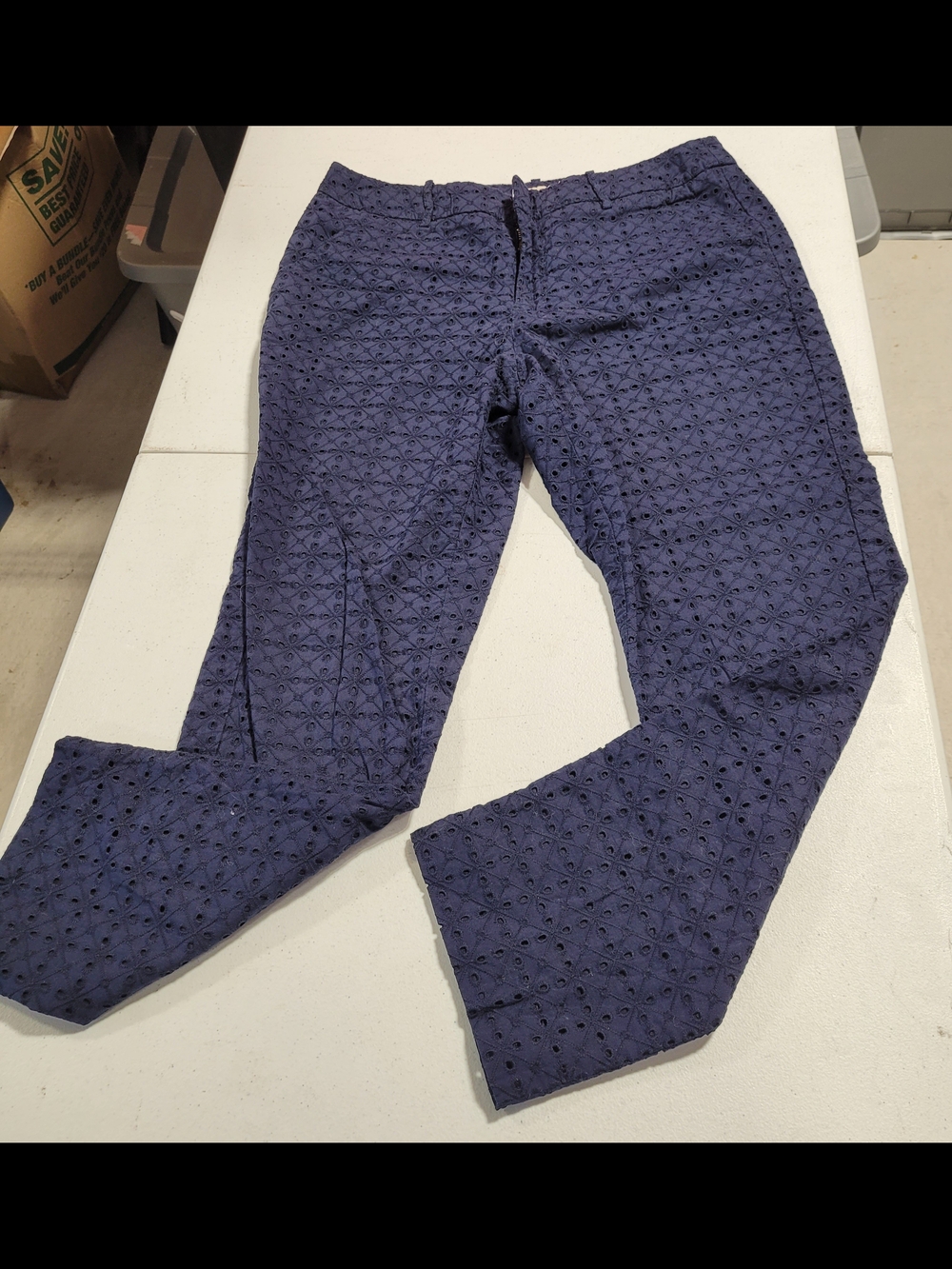 Merona Navy Eyelet Cropped Pants - Picture 1 of 3